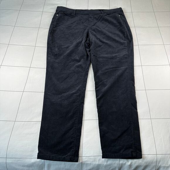 J. Jill Pants Womens Large Petite Black Gray Corduroy Cotton Stretch Neutral - Picture 1 of 10